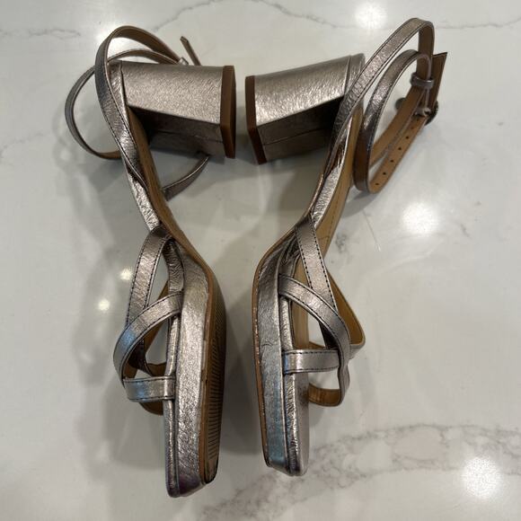 J. Renee Kamelia Size 8m Taupe block Heel Ankle strap Sandals Strappy Heels Shoe - Picture 7 of 11